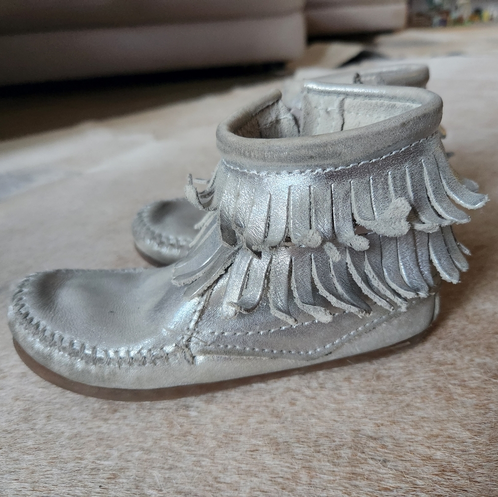 Minnetonka silver boots